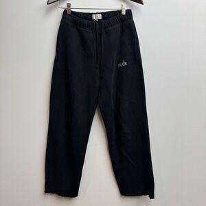 Kotn Sweatpants Womens XS Black Cotton Tapered Elastic Waist Pockets‎ Lounge